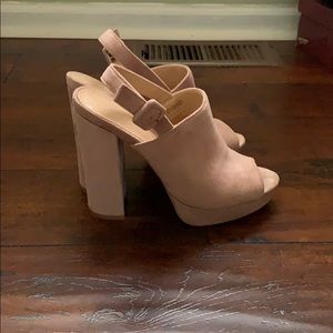 Blush pink platform sandals